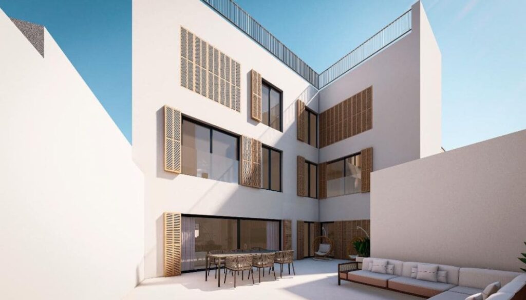 Terraza del proyecto de construcción en Cala Figuera
